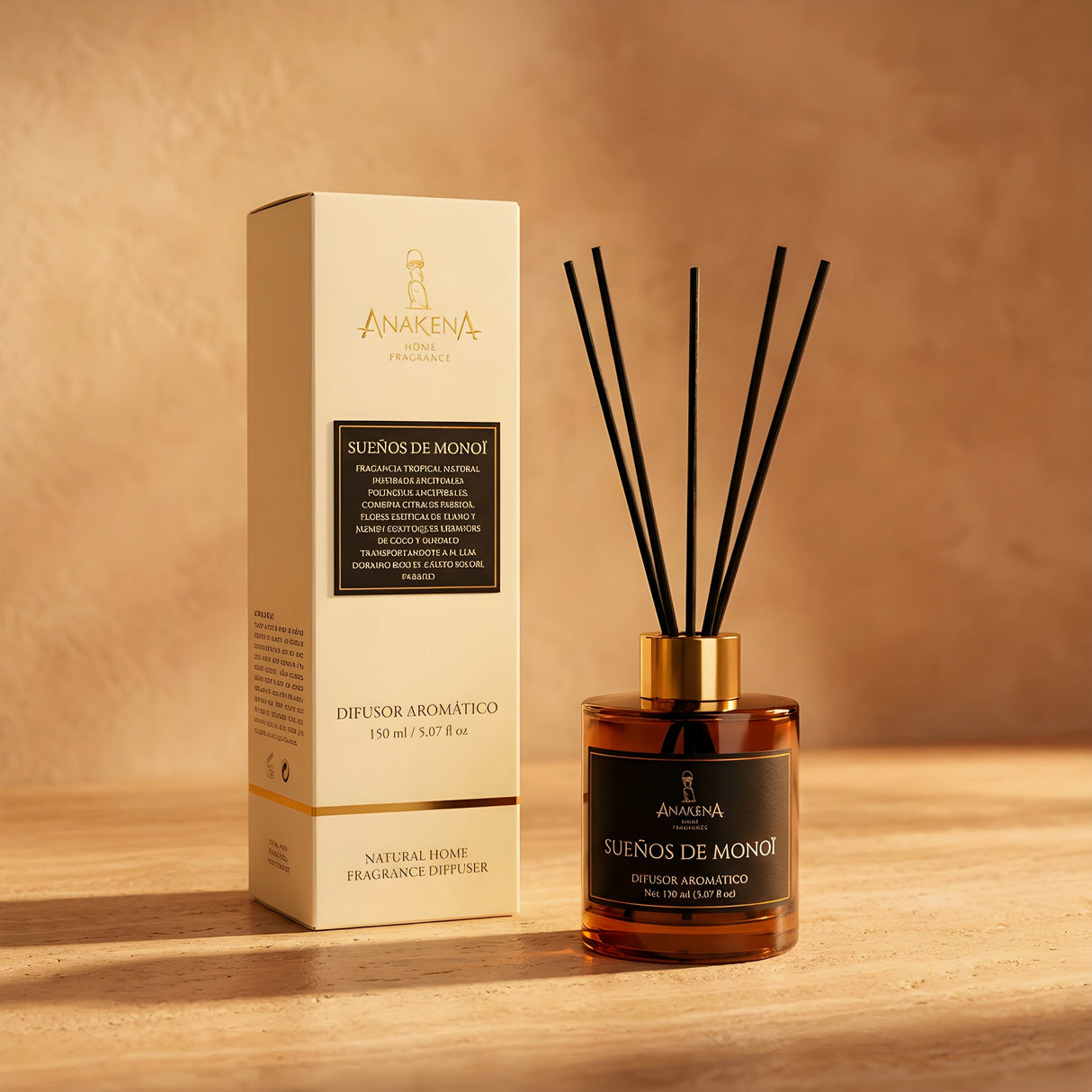 Difusor Sueños de Monoï 150 ml con Estuche y Pack de 8 Varitas