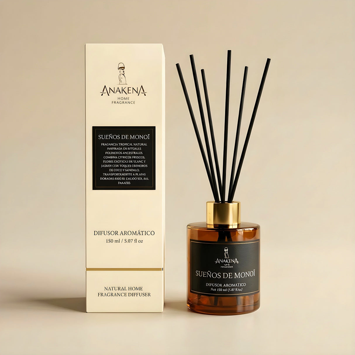 Difusor Sueños de Monoï 150 ml con Estuche y Pack de 8 Varitas