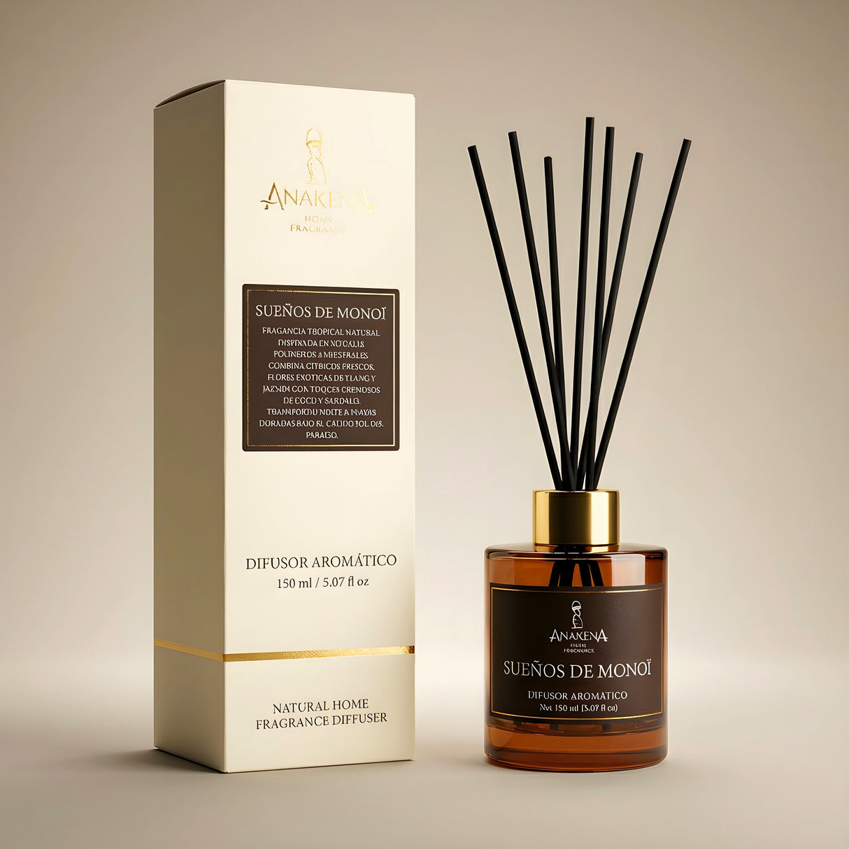 Difusor Sueños de Monoï 150 ml con Estuche y Pack de 8 Varitas