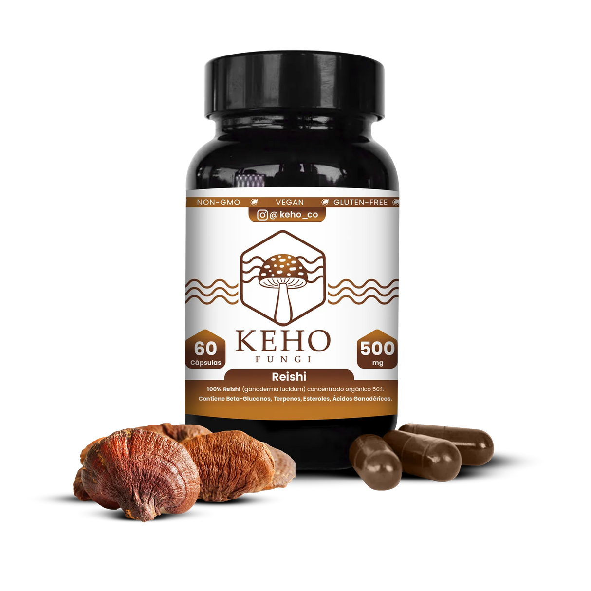 Reishi 50:1 - 60 Capsulas - Keho Fungi