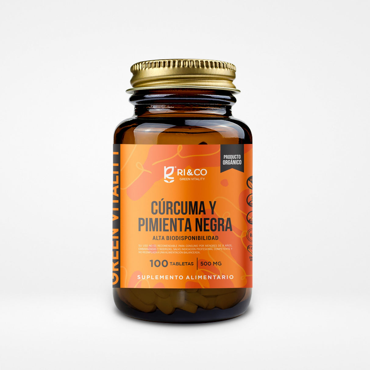 Curcuma + Pimienta (100 Tabl x 500mg)