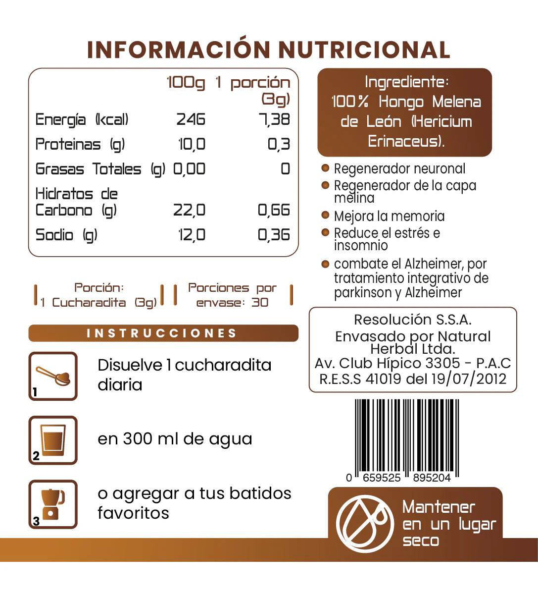 Melena de León 90 gr - Keho Fungi