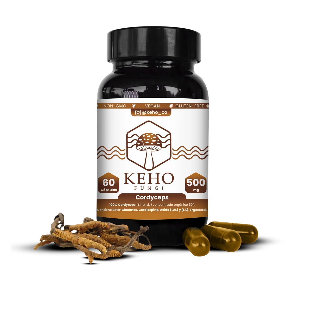 Cordyceps Sinensis Concentrado 50:1 - 60 Capsulas - Keho Fungi