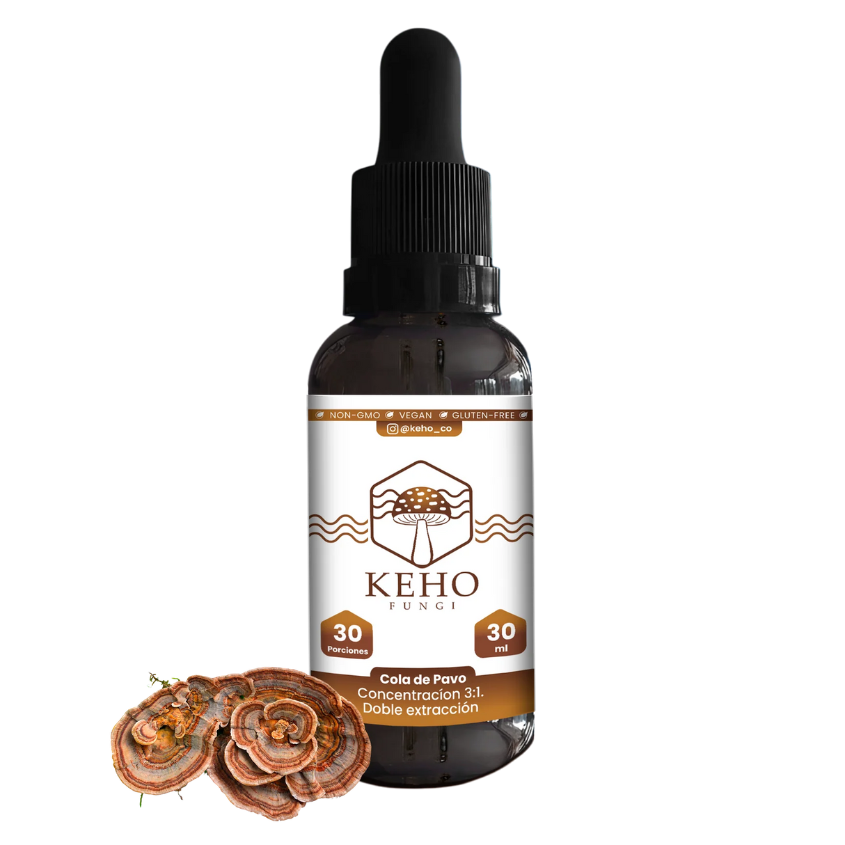 Cola de Pavo Doble Extracto en Gotas 3:1 - Keho Fungi