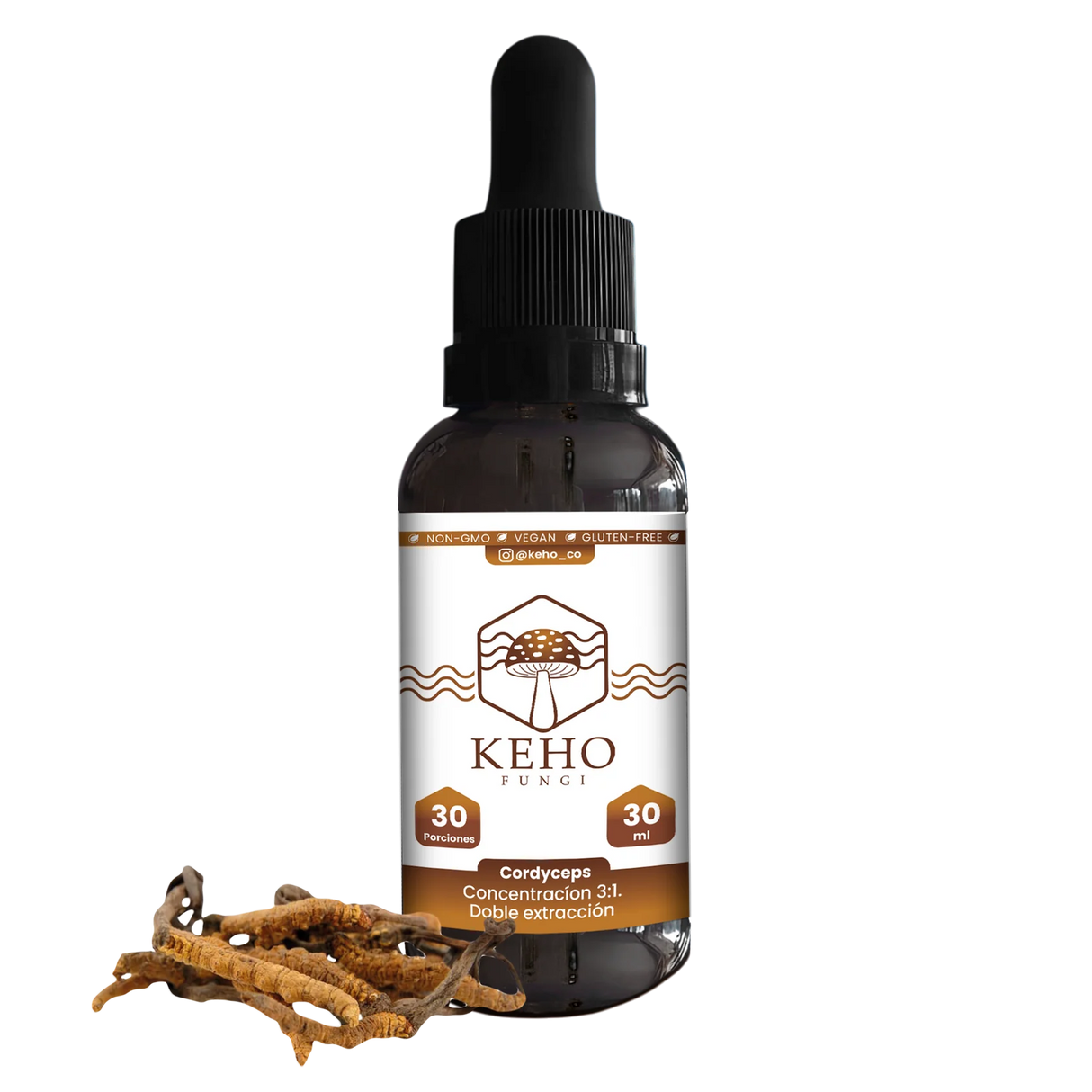 Cordyceps Sinensis Doble Extracto en Gotas 3:1 - Keho Fungi